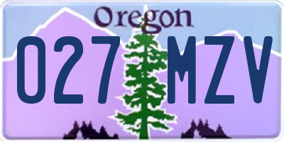 OR license plate 027MZV