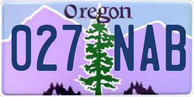 OR license plate 027NAB