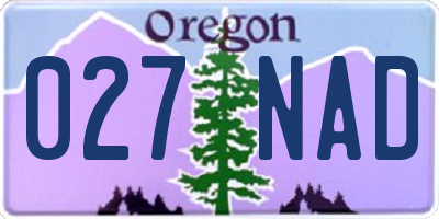 OR license plate 027NAD