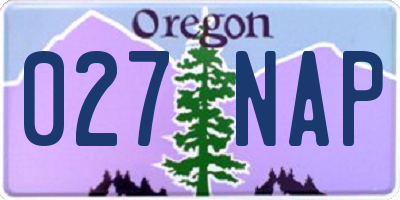 OR license plate 027NAP
