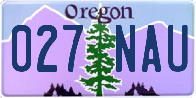 OR license plate 027NAU