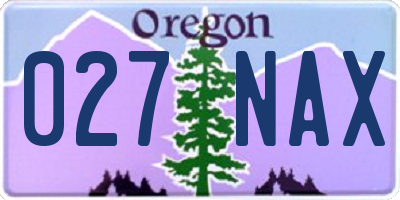 OR license plate 027NAX