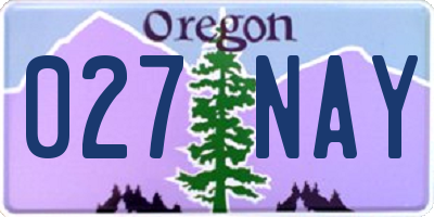 OR license plate 027NAY