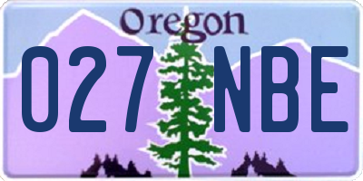 OR license plate 027NBE