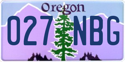 OR license plate 027NBG