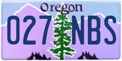 OR license plate 027NBS