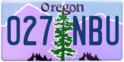 OR license plate 027NBU