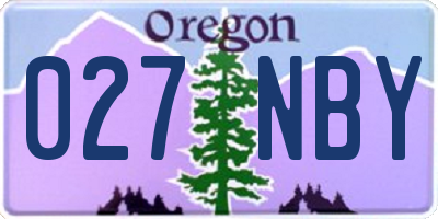 OR license plate 027NBY