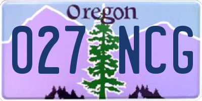 OR license plate 027NCG