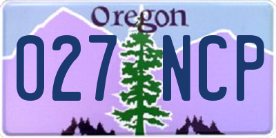 OR license plate 027NCP