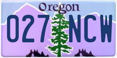 OR license plate 027NCW