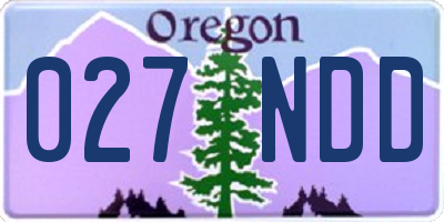 OR license plate 027NDD