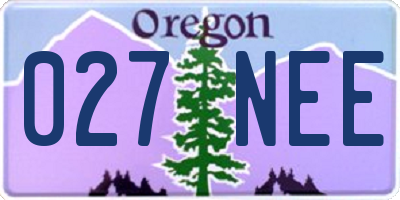 OR license plate 027NEE