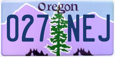 OR license plate 027NEJ