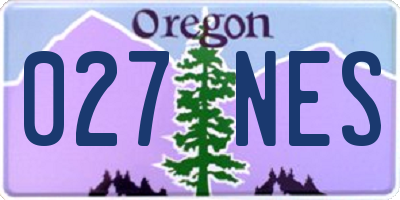 OR license plate 027NES