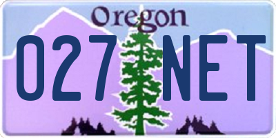 OR license plate 027NET