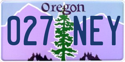OR license plate 027NEY