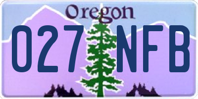 OR license plate 027NFB