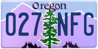OR license plate 027NFG