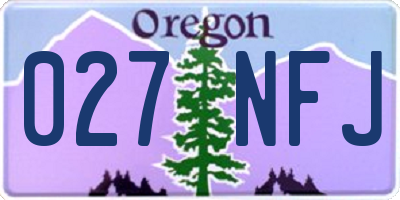 OR license plate 027NFJ