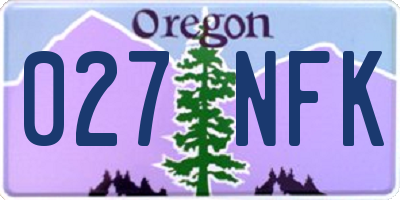 OR license plate 027NFK