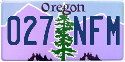 OR license plate 027NFM