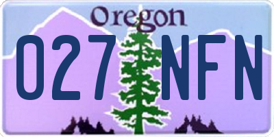 OR license plate 027NFN