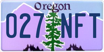 OR license plate 027NFT