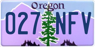 OR license plate 027NFV