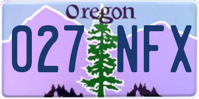 OR license plate 027NFX