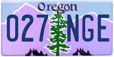 OR license plate 027NGE