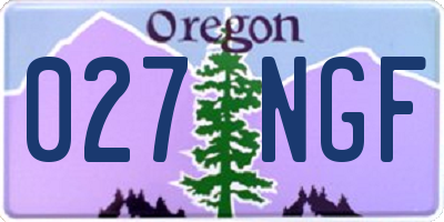 OR license plate 027NGF