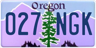 OR license plate 027NGK
