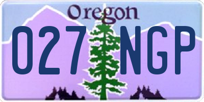 OR license plate 027NGP