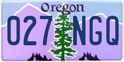 OR license plate 027NGQ