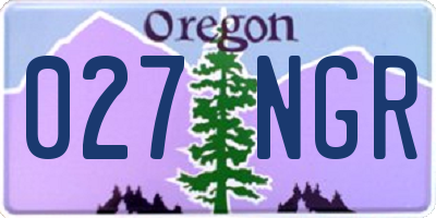 OR license plate 027NGR