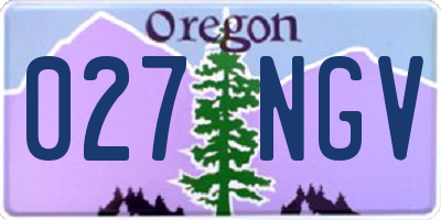 OR license plate 027NGV