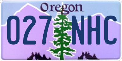 OR license plate 027NHC