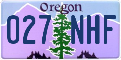 OR license plate 027NHF