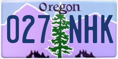 OR license plate 027NHK