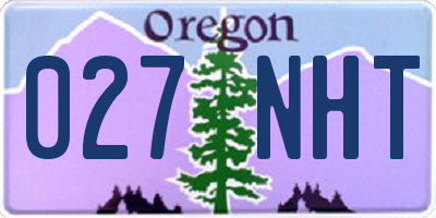 OR license plate 027NHT