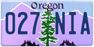 OR license plate 027NIA