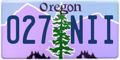 OR license plate 027NII