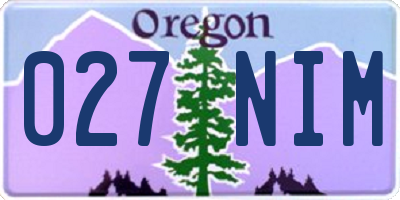 OR license plate 027NIM