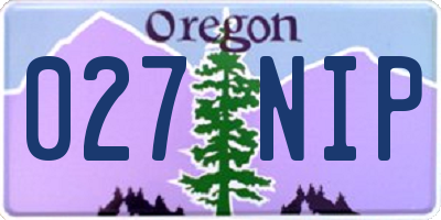 OR license plate 027NIP