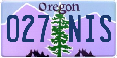 OR license plate 027NIS