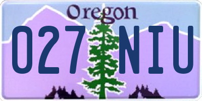 OR license plate 027NIU