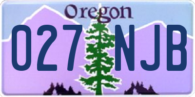 OR license plate 027NJB