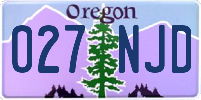 OR license plate 027NJD