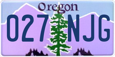 OR license plate 027NJG